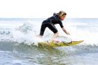 Before the summer season starts local surfers have the beach and the water to themselves.