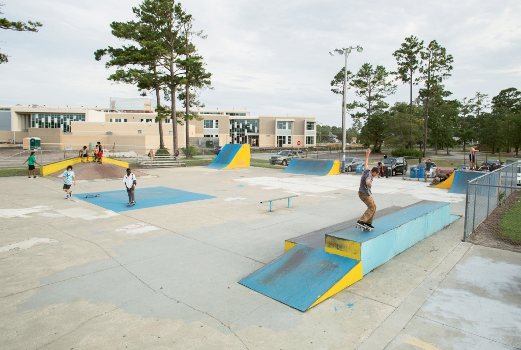 Even in the dog days of summer, skaters of all ages come to Matt Hughes, ready to thrash in the heat.