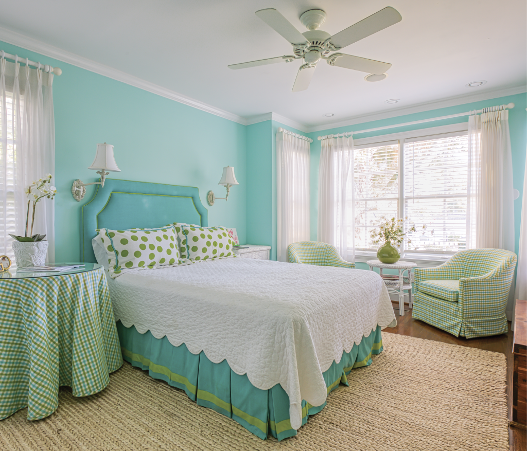 There’s a special place in Teena’s heart for the beach’s notoriety for colorful design palettes, as evidenced in her bedrooms’ color schemes.