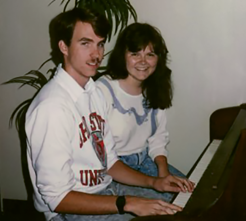 Stewart with his wife, Lori, circa 1989, when they first met.