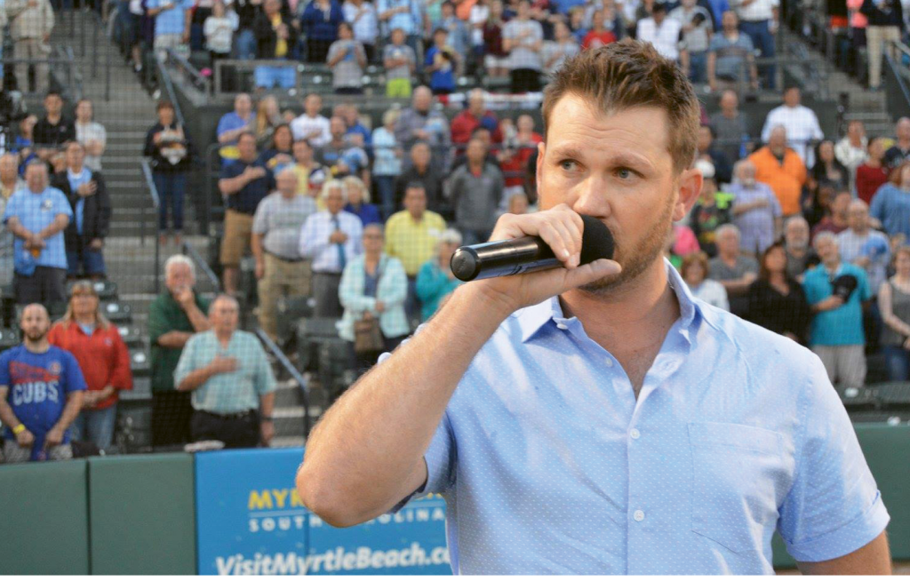 Rice was back in Myrtle Beach in April and sang the national anthem at opening night for the Myrtle Beach Pelicans