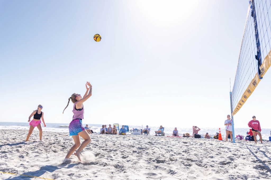 Beach Volleyball is a popular fair weather event in downtown Myrtle Beach and elsewhere