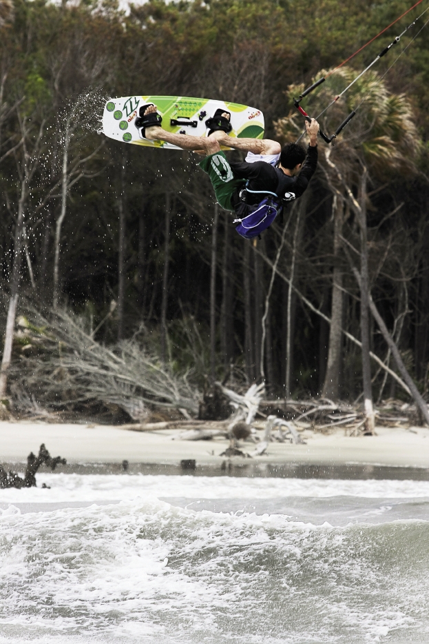 Dale Slear, once a competitive wakeboarder, uses all his skills to make tricks and big air look easy.