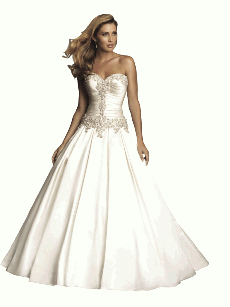 Allure: An exquisite ballgown in rich satin. The strapless bodice features a<br />sweetheart neckline and flattering ruching while Swarovski crystals encrust the entire bodice. Style 9003. Fancy Frocks, $2,223