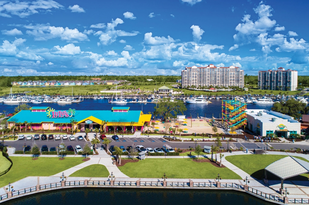 A recent aerial photo of a portion of Barefoot Landing.