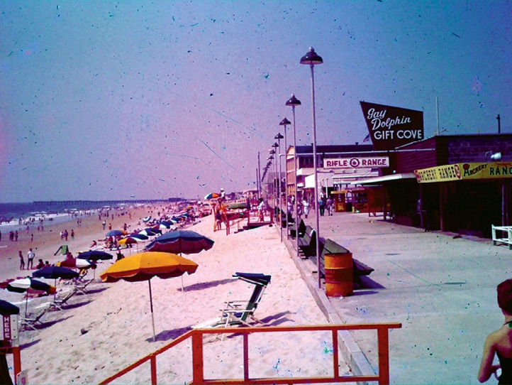 The Myrtle Beach Boardwalk as seen today and in the late 1950s.