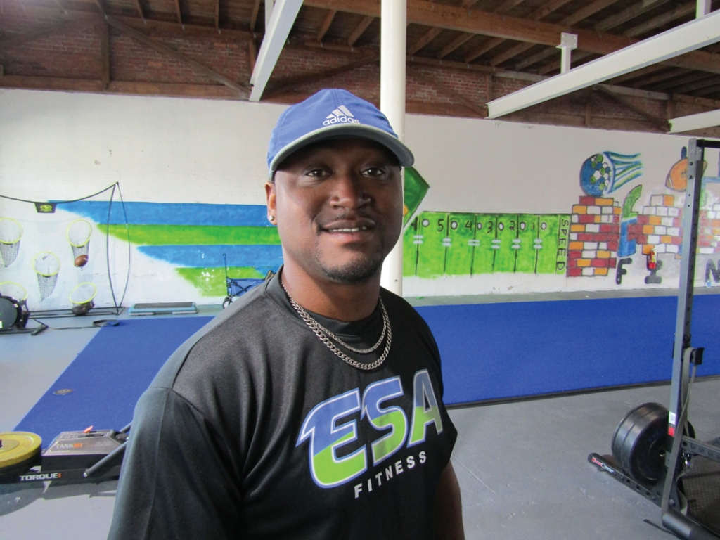 Butler inside his business, ESA Fitness Club, Myrtle Beach.