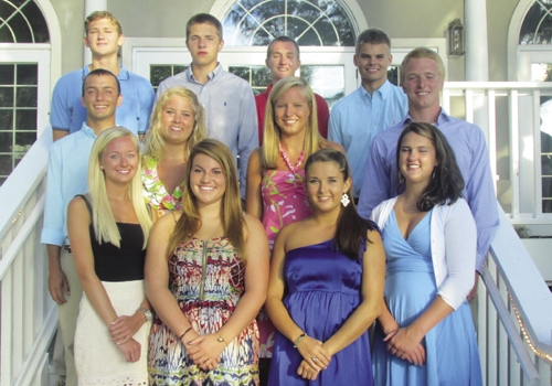 Back row: Mike Moran, Ross DuRant, Taylor Sellers, John Hanna<br />Middle row: Andrew Harvey, Caitlin Cox,  Jenny Derrick, Chase Smith<br />Front row: Abby Harvey, Anne Brookes Powell, Olivia Cox, Elizabeth Connor