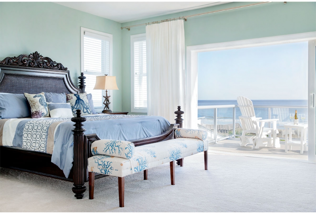 Beach Master: The Barkers’ master bedroom offers a priceless bird’s-eye view of the Atlantic Ocean.