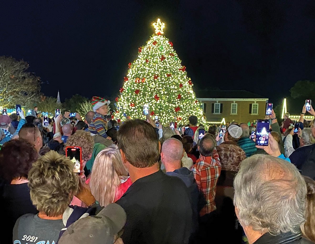 Tree lighting in Conway.
