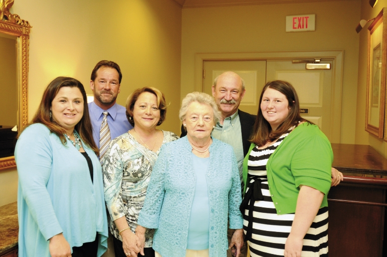 Jennifer and Addy Bodge, Pam Harper, Rudy Dutton, Jimmy Harper and Jessica Hogan