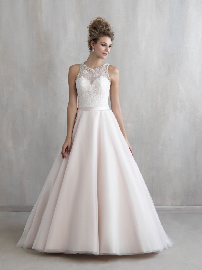 Curtsy credentials The first day of the rest of your life begins with this stunning Madison James ballgown featuring subtle crystal beading along the neckline and back as well as modern  lines and a classic silhouette.  Fancy Frocks, $1,510