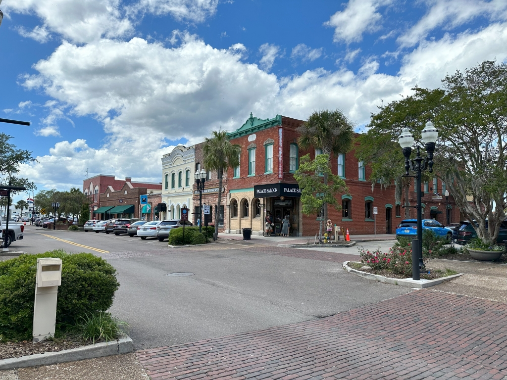 The Fernandina Beach Historic Downtown is rife with restaurants, boutiques, dive bars, ice cream shops and more. Celebrities, including Oprah Winfrey, John Travolta, Kenny Chesney and Sean Connery have all visited, usually by private yacht, to the Fernandina Harbor Marina pictured at the end of the street.
