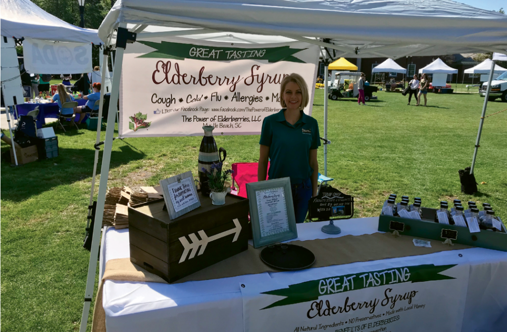 Lowery sold her syrup at the CCU Earth Fair Farmers Market this past April.