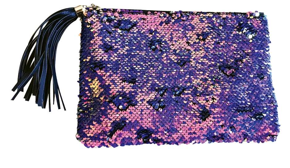 He Had a Great Purse-onality Show up and show off with this sequin and tassel clutch. $40. A Unique Boutique