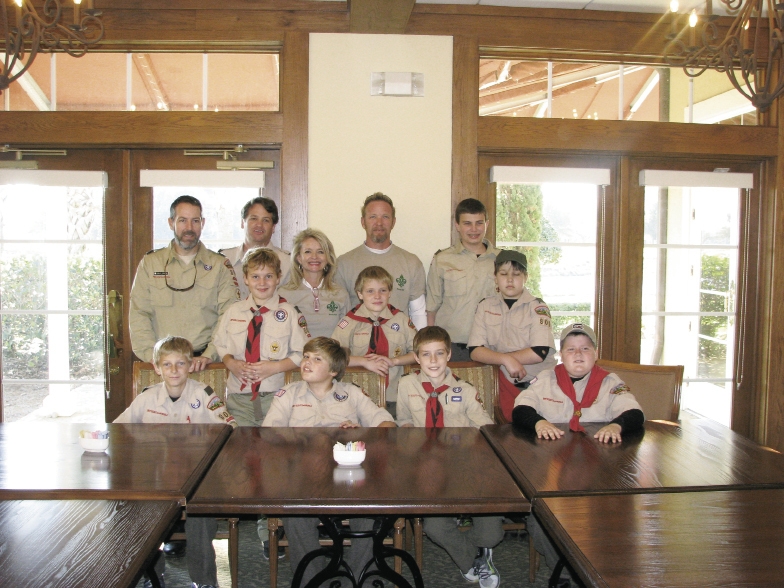 Bill Piner, Corey Murchant, Lynn Caudle, Rusty Caudle and the scouts from Troop 801