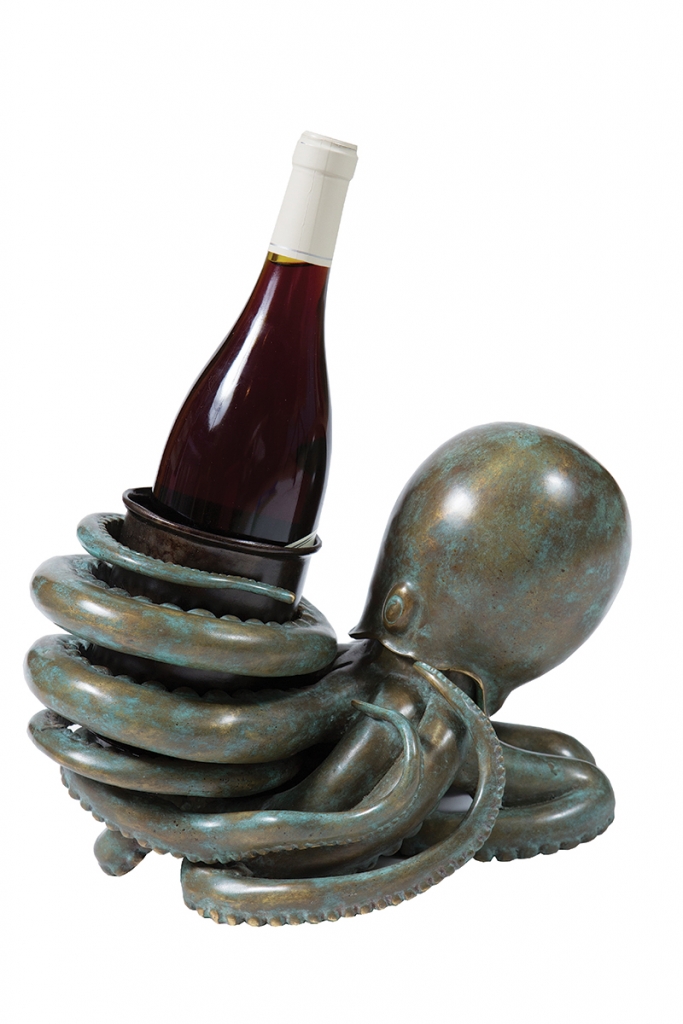 Opulent Octupus  Want to display your favorite libation? How about in a uniquely crafted Pompeiian  brass wine bottle holder.     $629. Augustus &amp; Carolina, 830 Front St., Georgetown. (843) 545-9000