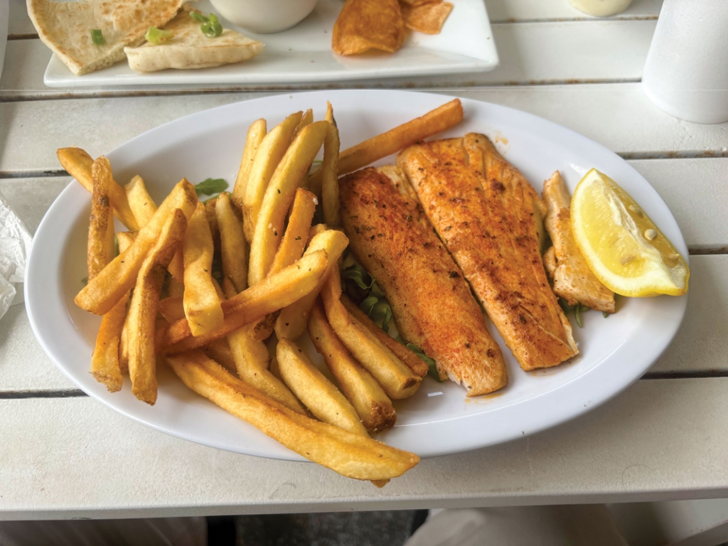 Blackened mahi lunch dish.