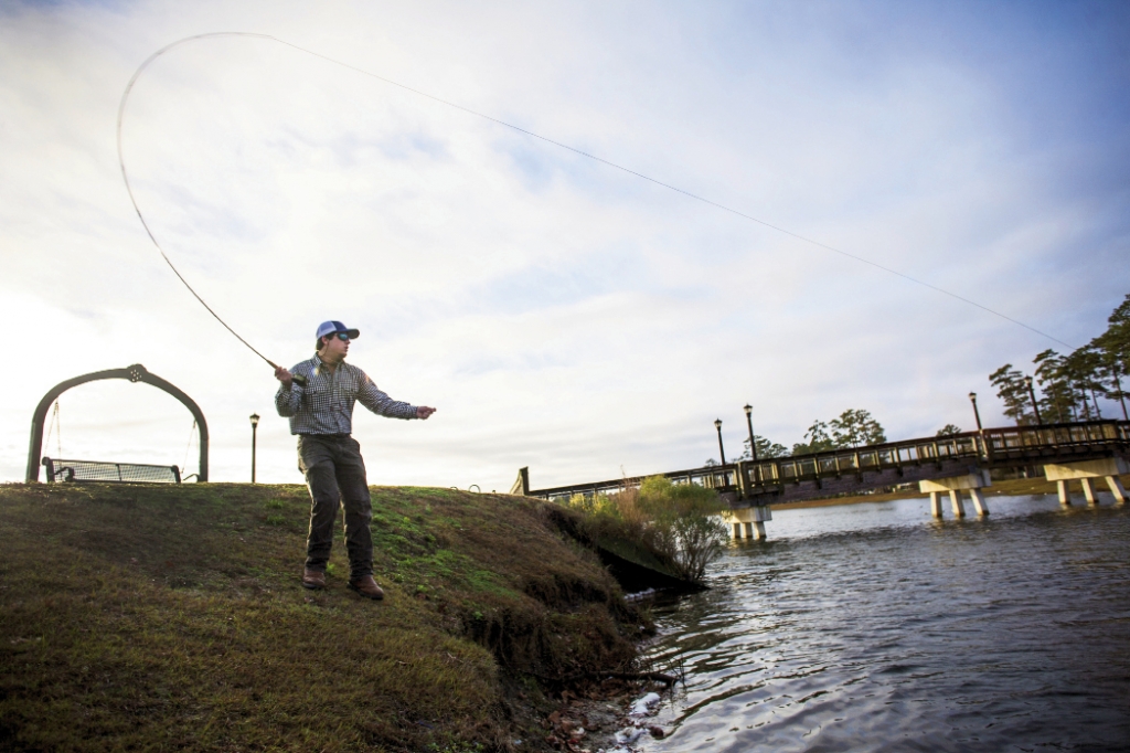 Get Outdoors:  Retail anchor Orvis holds free fly-fishing seminars at one of the many lakes surrounding the retail and residential areas.