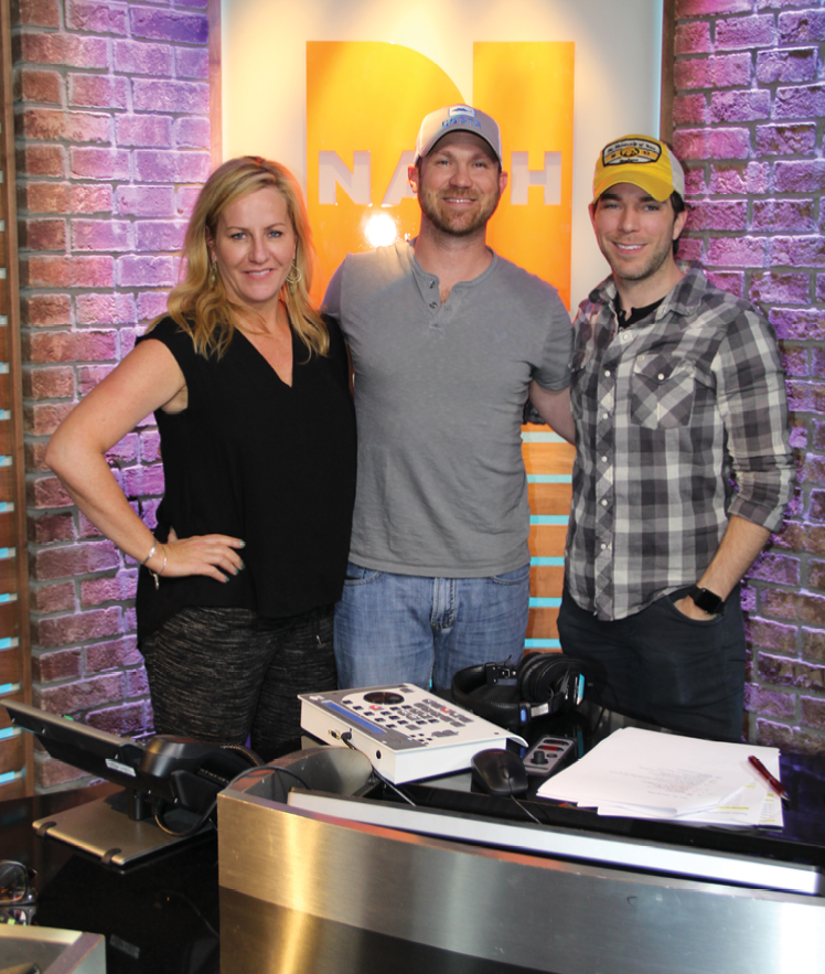 Rice (center) pictured with Kelly Ford and Ty Bentli from the nationally syndicated NASH FM Morning show Ty, Kelly and Chuck.