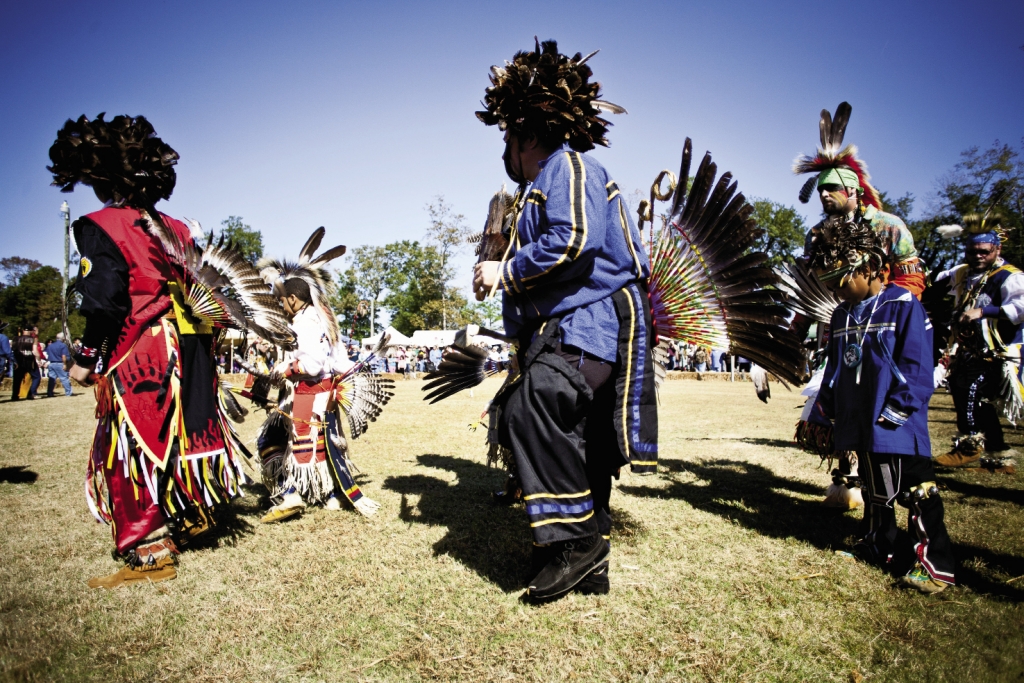 A Colorful Display: Tribes from across the country participate in friendly dance competitions.