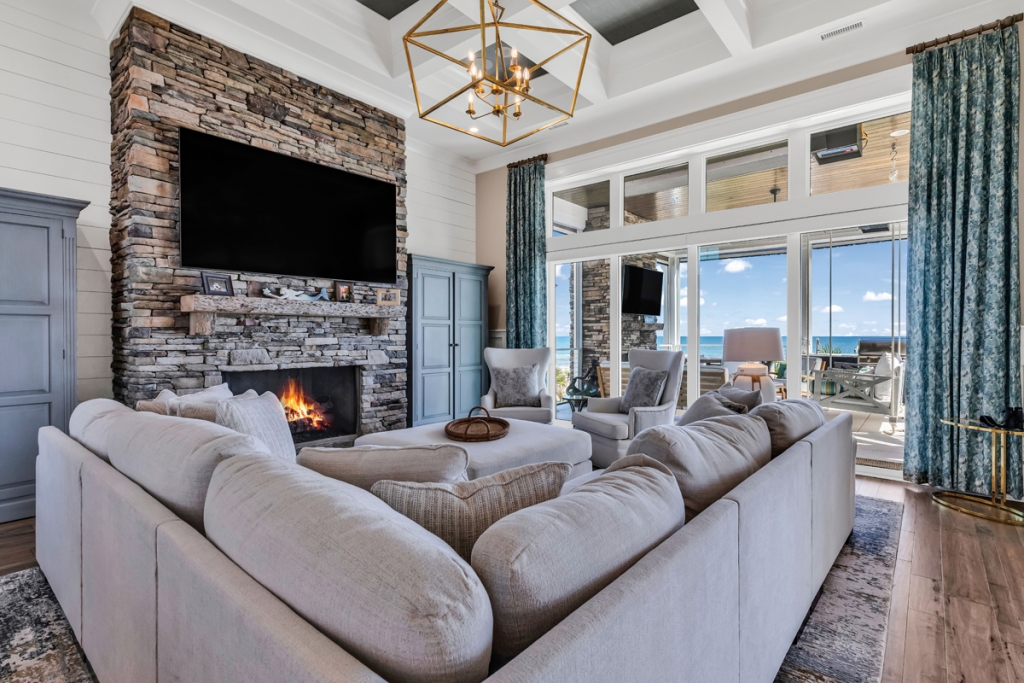 Most of this 8,000-square-foot beach home has access to breathtaking oceanfrontviews.