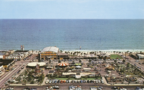 Center of it All: This well-known view of the downtown oceanfront district between Ninth Avenue North and Eighth Avenue North remained virtually unchanged from the 1950s through 2006, the year the Pavilion was closed and the arcade building torn down.
