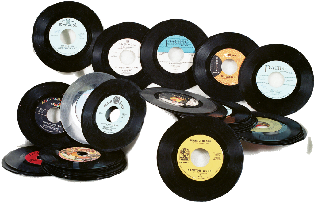 Georgetown resident Paige Sawyer photographed these 45s, which were rotated off of the pavilion jukebox right before the pavilion burned in 1970.