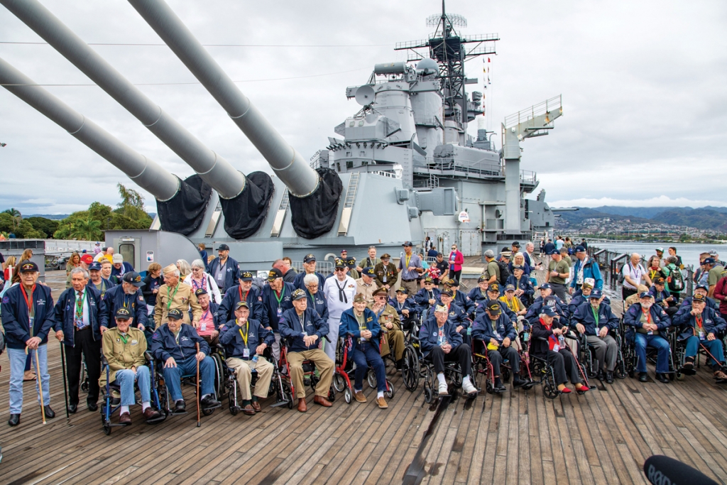 During their trip to Hawaii, the band visited the USS Missouri battleship along with WWII veterans who survived the attack on Pearl Harbor.