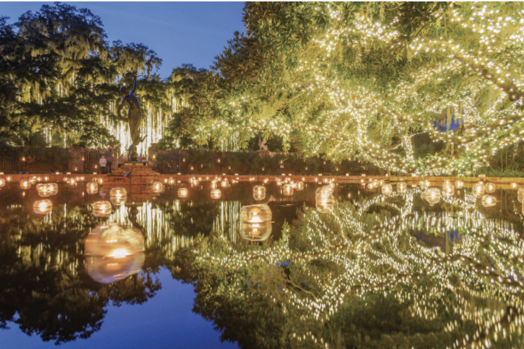 More than 3,000 candles flicker along the walkways and bob in the ponds during Nights of a Thousand Candles.