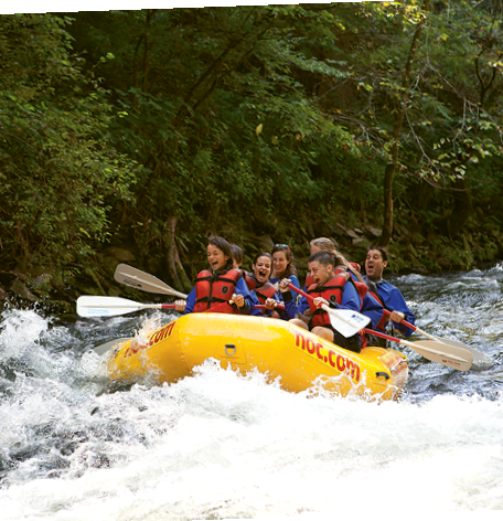 Rent a raft and take on the white water rapids of the Nantahala River.