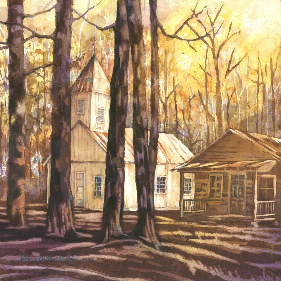 “Refuge at Hobcaw,” a watercolor selected to be a 2024 Competition Artist entry on display at ArtFields.
