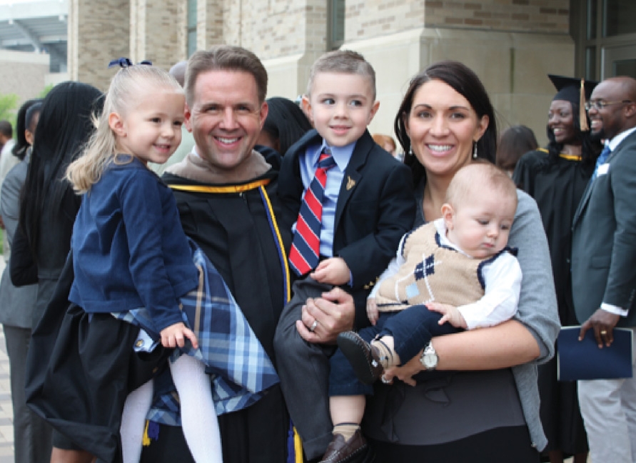 Benson with his family (l-r Tatum, Michael, Truman, Debi, Talmage) at his graduation from the University of Notre Dame in 2011.