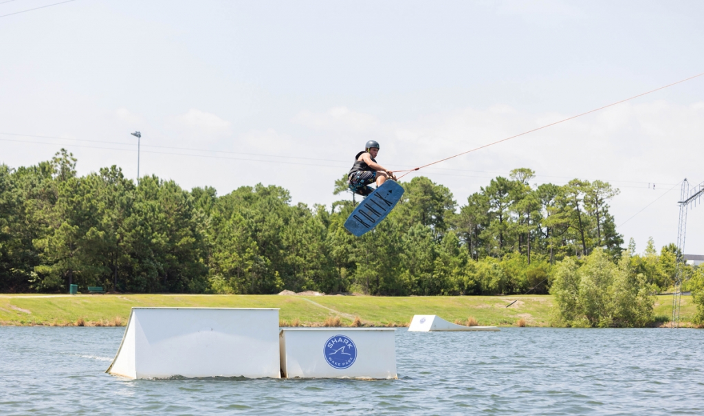 Adrenaline junkies revel in the wet and wild fun at Shark Wake park in North Myrtle Beach.