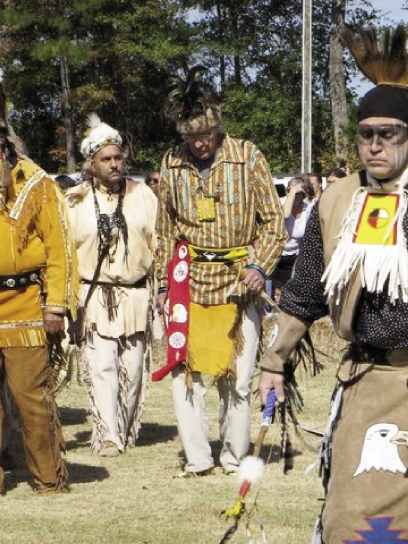 Regional Gathering: Tribal Chiefs from around the region come to share in the Waccamaw Pauwau celebration.