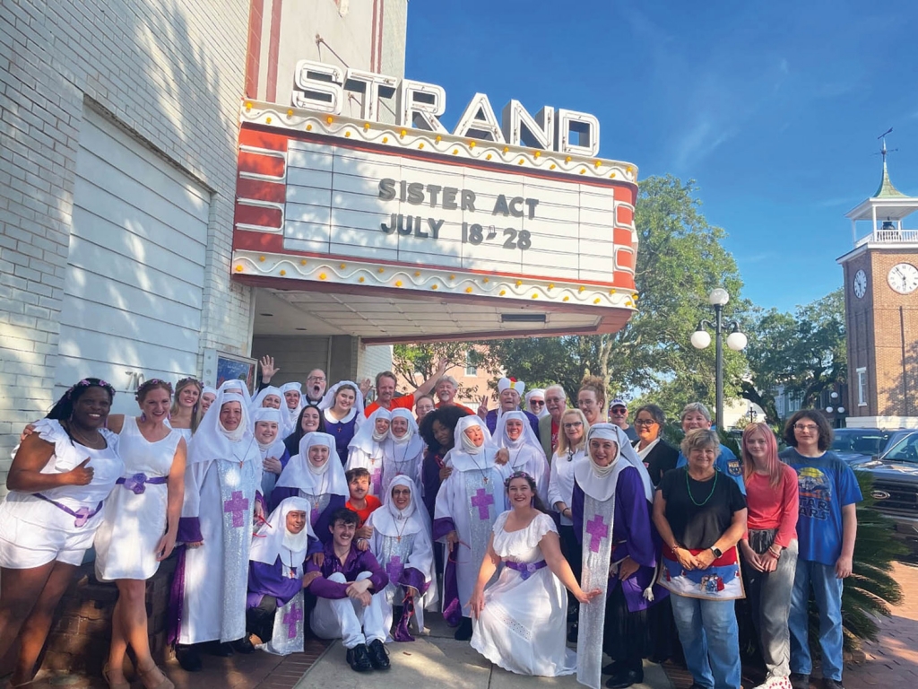 Cast members from the Swamp Fox Players production of &quot;Sister Act&quot; outside the Strand Theater in Georgetown