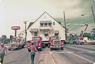 Pictured here in 1984, the Springmaid Villa was moved intact along Ocean Boulevard and Kings Highway in Myrtle Beach to its current home near Springmaid Pier.