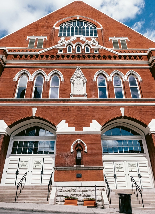 The Ryman Auditorium was originally built as an evangelist’s tabernacle in 1892. It served as the home of the Grand Ole Opry from 1943–1974.