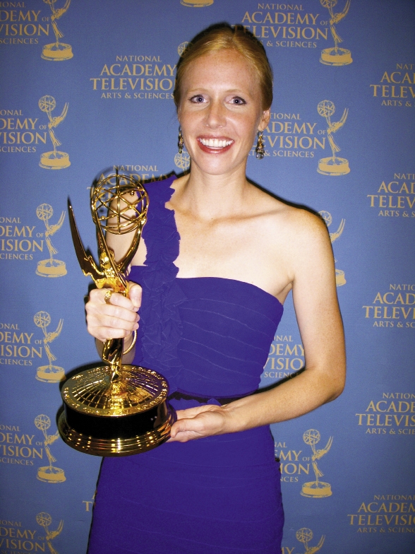At The Top of Her Game: Newman with one of the show’s two Daytime Emmy Awards for Outstanding Photography.