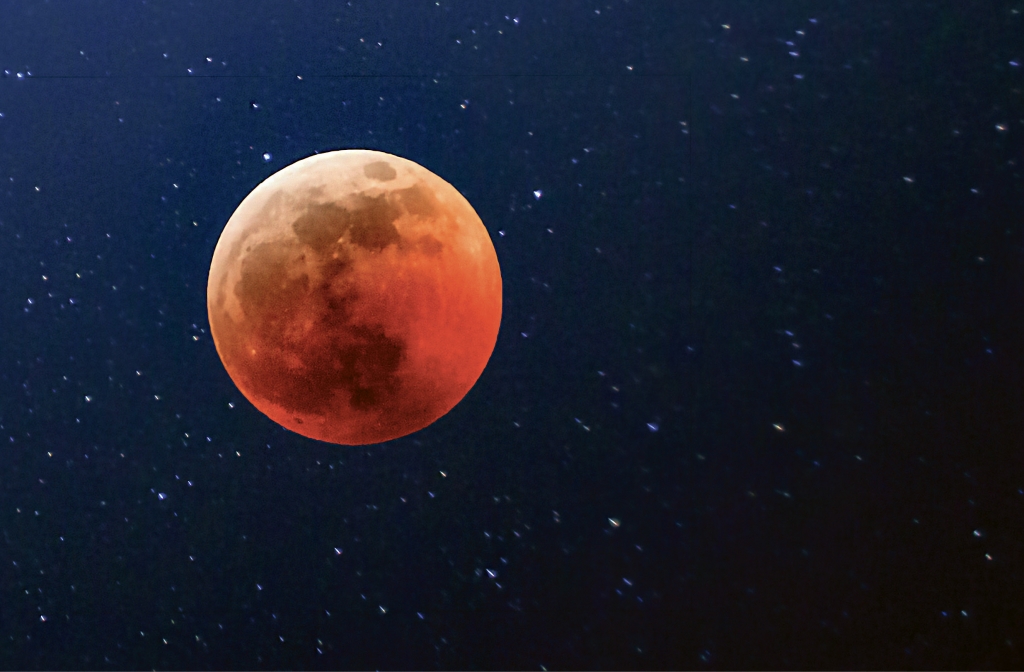 Eclipsed Blood Moon - Gene Berkenbile - Conway