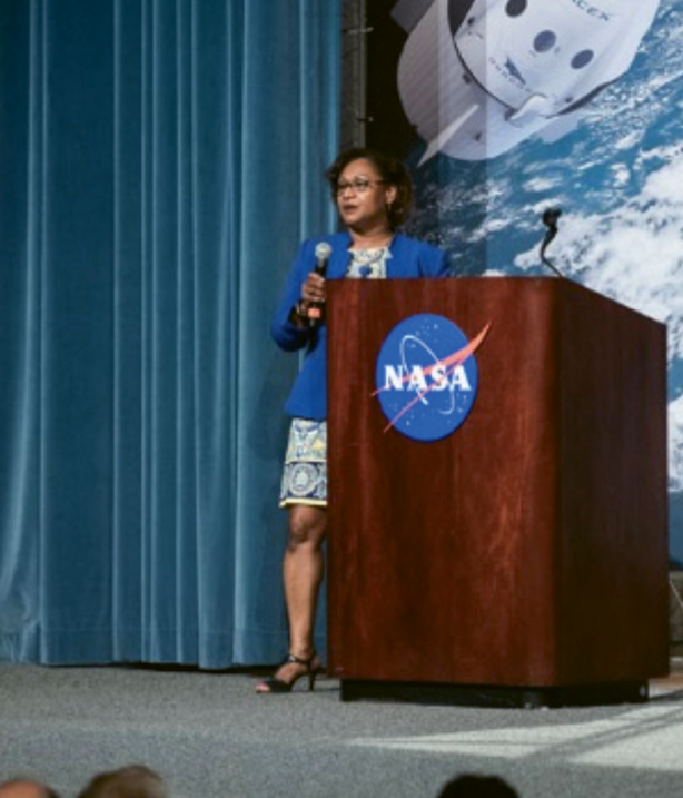 Speaking at a NASA event.
