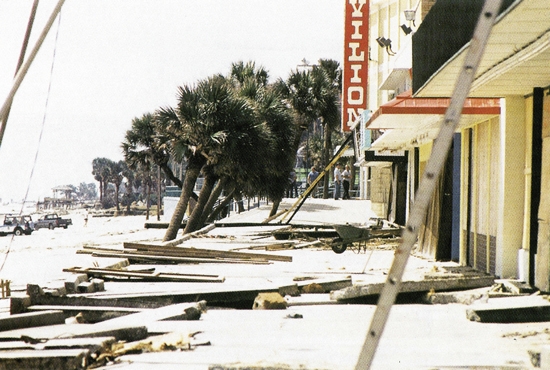 Hugo’s Wrath: The Myrtle Beach area, including the Boardwalk in front of the old Pavilion, suffered extensive damage after 1989’s Hurricane Hugo.
