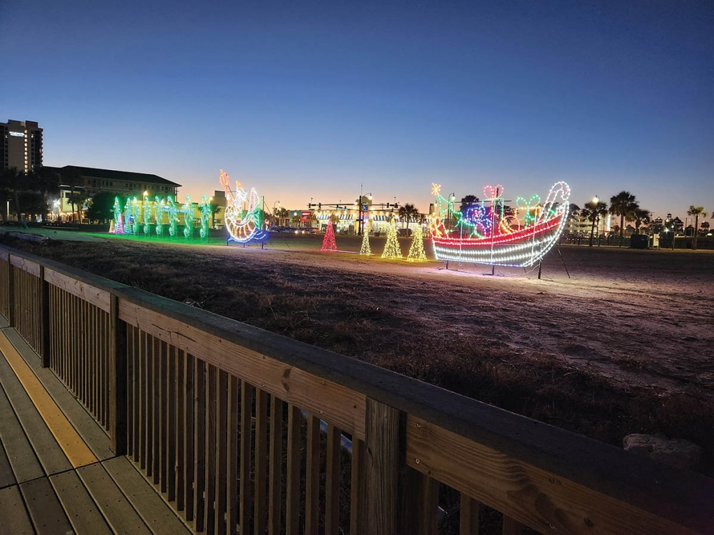 Going into its fifth year, Winter Wonderland at the Beach includes a mile-long lights display along the oceanfront Myrtle Beach Boardwalk.