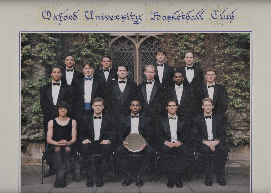 The 1993 University of Oxford basketball team, featuring Benson, back row (and Sen. Cory Booker, D-N.J., middle row).